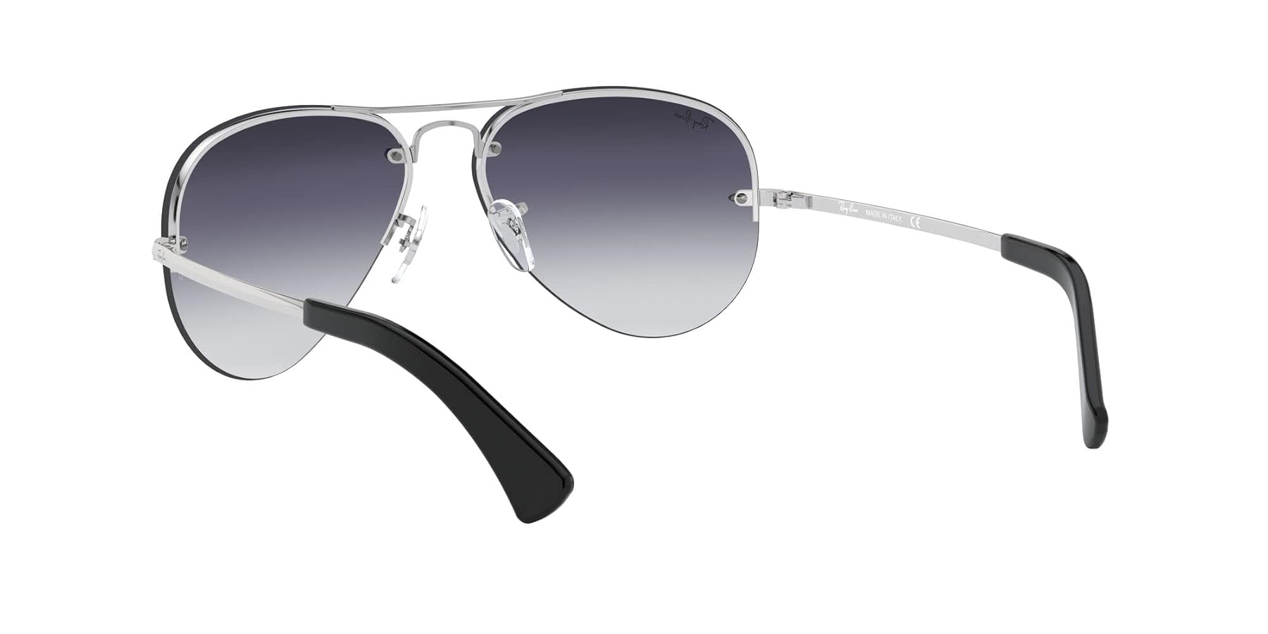 Ray-Ban RB3449 Aviator Sunglasses, Silver/Light Grey
