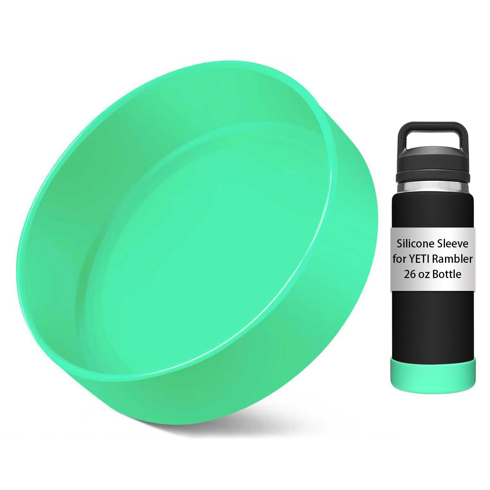 Silicone Sleeve for YETI Water Bottle,Silicone Bottle Boot for Yeti Rambler 36/26oz – Logo-Friendly Design, Noise-Canceling Bottom Protector,