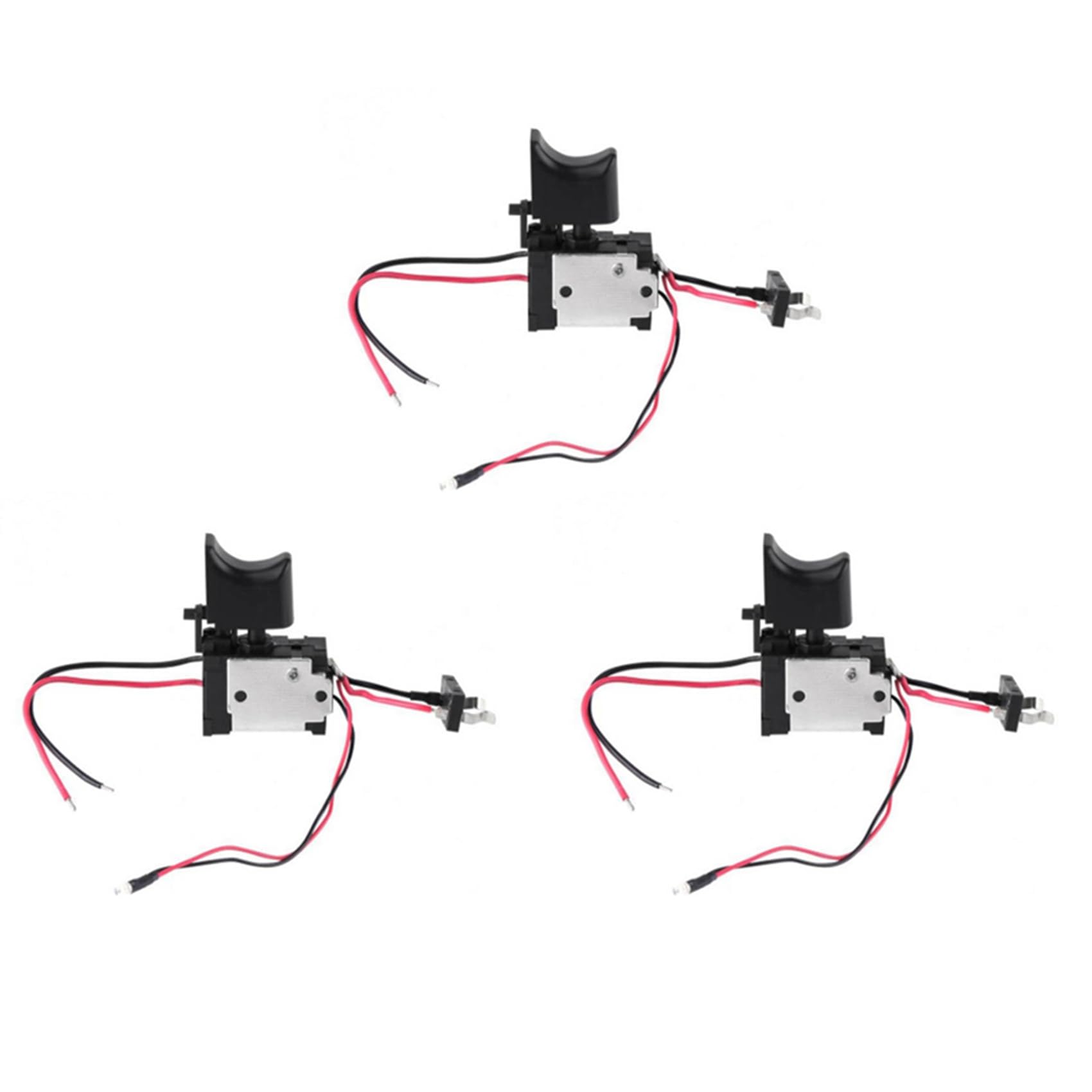 Jnchdghwa Black 3X Dc7.2-24V Electric Drill Switch Cordless Drill Speed Control Button Trigger Light Power Tool Parts For