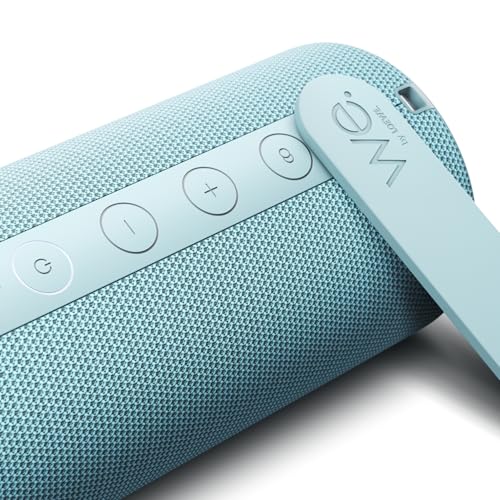 Image of We. by Loewe Hear 1 Compact Portable Bluetooth Party Speaker, 40W Music Power, 14 Hour Long Battery Life, IPX4 Water Resistant, USB-C Premium Wireless Speaker for Home & Travel, Blue