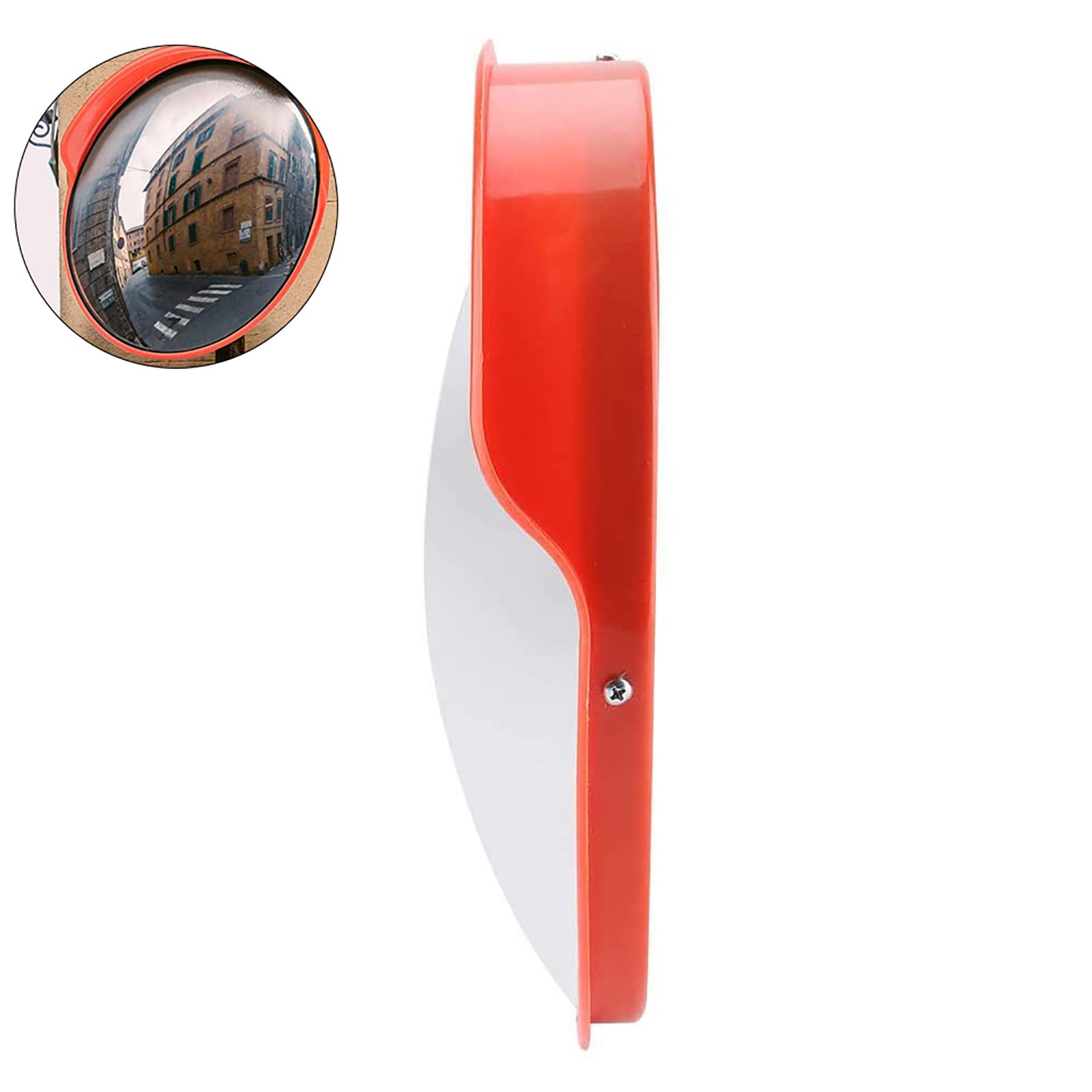Specchio Stradale Convesso 45 cm, Specchio di Traffico Convesso Grandangolare del Vialetto con Staffa di Fissaggio, Elimina Angoli Ciechi Interni ed Esterni, per Strade, Magazzini, Garage e Negozi