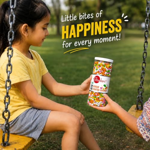 Image of Shadani Sugar Coated Saunf (Can Of 270g), Colourful Mouth Fresheners | After Meal Saunf Mukhwas | Colorful Aromatic Fennel Seed | Sweet Crunchy Fennel Mouth Freshener | Colorful After-Meal Indian Snack (2)