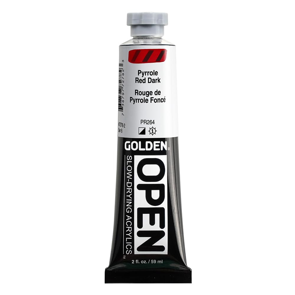 Golden : Open : Slow Drying Acrylic Paint : 59ml : Pyrrole Red Dark VIII