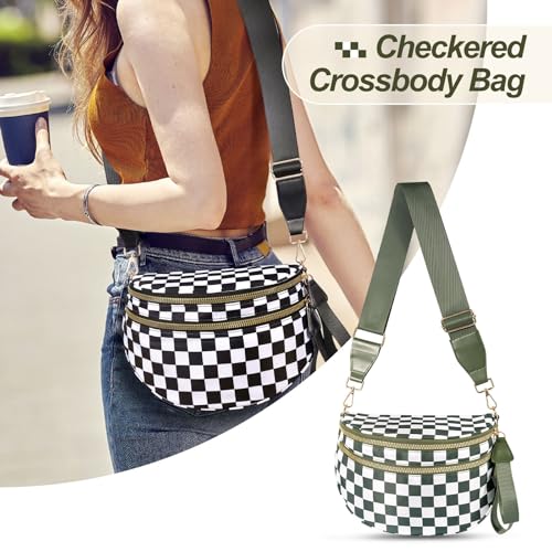 Crossbody Bags For Women–Go Free The Roomiest Crossbody,Trendy Checkered Purse With Adjustable Strap,Water-Resistant3