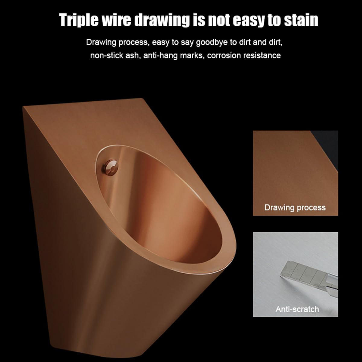 OTQEFTN Men's Flushing Urinal, Commercial Wall-Mounted Men's Adult Urinal Bathroom Sanitary Ware, Public Toilet Urinal