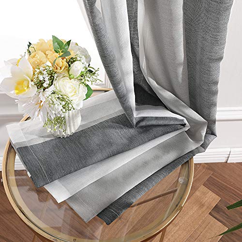 MIULEE 2 Panel Contemporary Decorative Ring Top Eyelet Voile Curtains Sheer Panels for Bedroom Livingroom Nursery Room 55Inch Wide x 57Inch Drop (140cm wide x 145cm Drop) Grey - Image 4