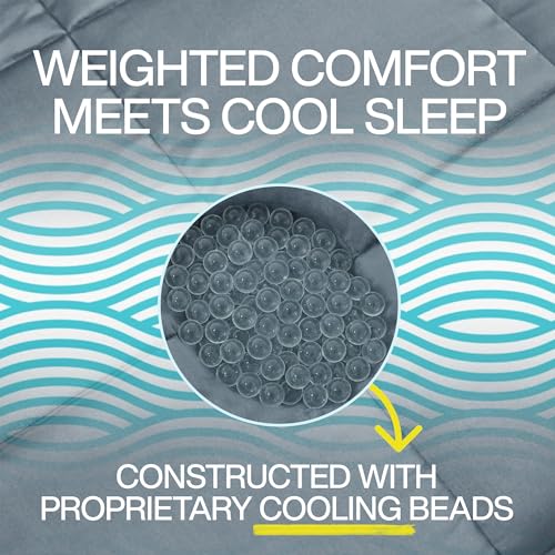 Image of HomeSmart Cooling Weighted Blanket King Size 50 lbs, Designed with Hi-Tek Stay Cool Fabric, Machine Washable, Also Fits California King Beds, Very Heavy