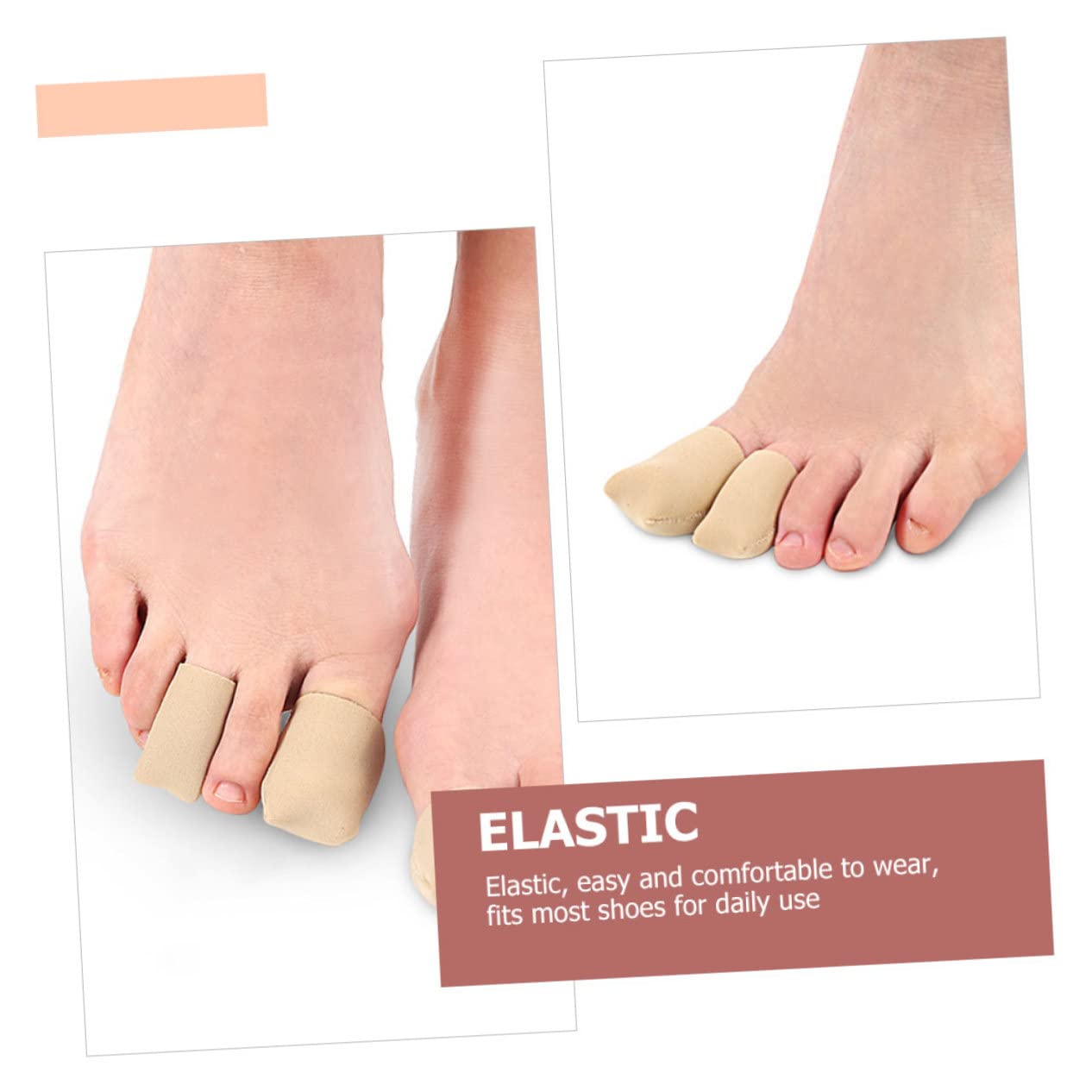 FOMIYES 10pairs Toe Sleeves Silicone Lining Soft Fabric Protector for Sports Everyday Use Reduces Friction and Pressure Suitable for High Heels and Active Lifestyles Colors Skin Tone Black