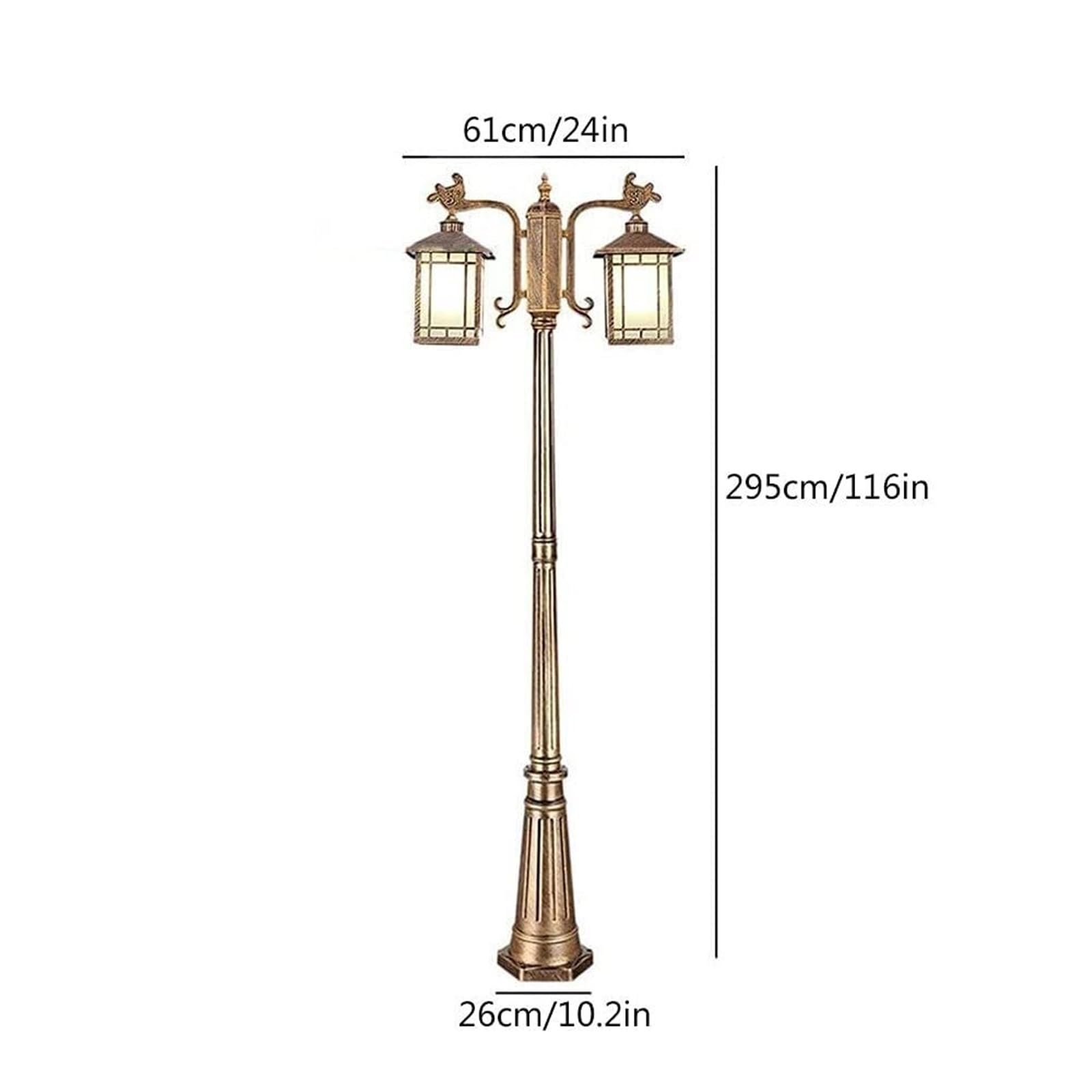 Lampy Zewnętrzne Na Taras, Słupki Oświetleniowe, Zewnętrzne, 3-Punktowe, Wodoodporne, Uliczne, Aluminiowe, Antykorozyjne, Wysokie, Ogrodowe, Willowe, Wspólnotow(Wysokość 295 Cm)