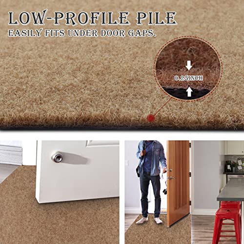 Ayoha Runner Rug 2' X 6' Indoor/Outdoor Carpet Runners, Hallway Kitchen Entryway Bedroom Area Rugs With Natural Non-Slip Rubber Backing, Garage Mat, Sand (Available For Custom Sizes) #TOP2