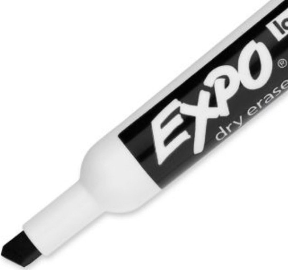 Expo 80001 Low Odor Chisel Black 36 Set (Pack of 3); Bold colors are easy to see from a distance and easy to erase from whiteboards, glass and most non-porous surfaces