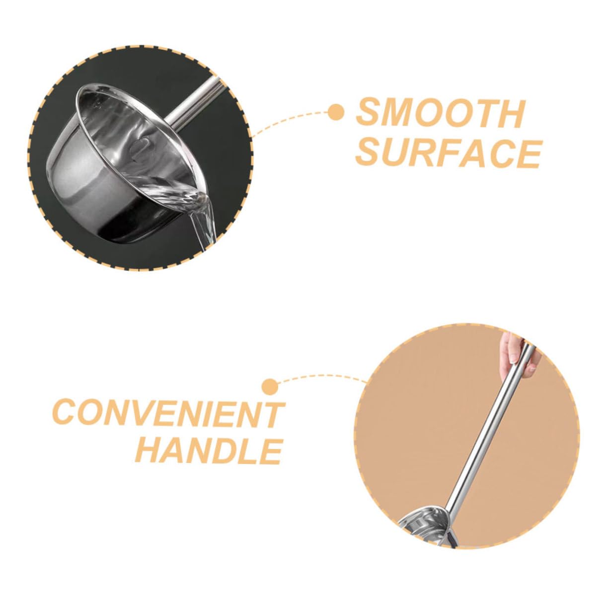 Ciieeo Lot De 2 Louches À Eau En Acier Inoxydable Ustensile De Cuisine Pour Servir La Soupe Arroser Le Jardin Léger Et Robuste