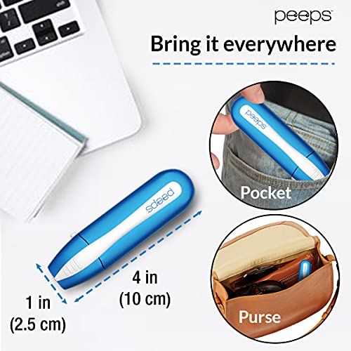 Image of Peeps Glasses Cleaner - for Eyeglasses, Reading Glasses, and More - Lens Cleaner with Carbon Microfiber Tech-Soft Touch Blue-1 Count (Pack of 1)
