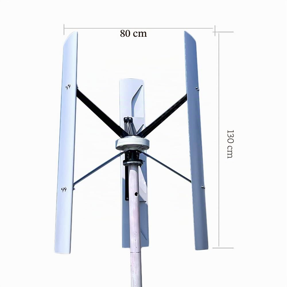 Power Windkraftanlage Vertikal VAWT 1000W 12V Heimgebrauch Achse Windgenerator-Kits 3 Aluminiumlegierung Klinge Mit MPPT Laderegler