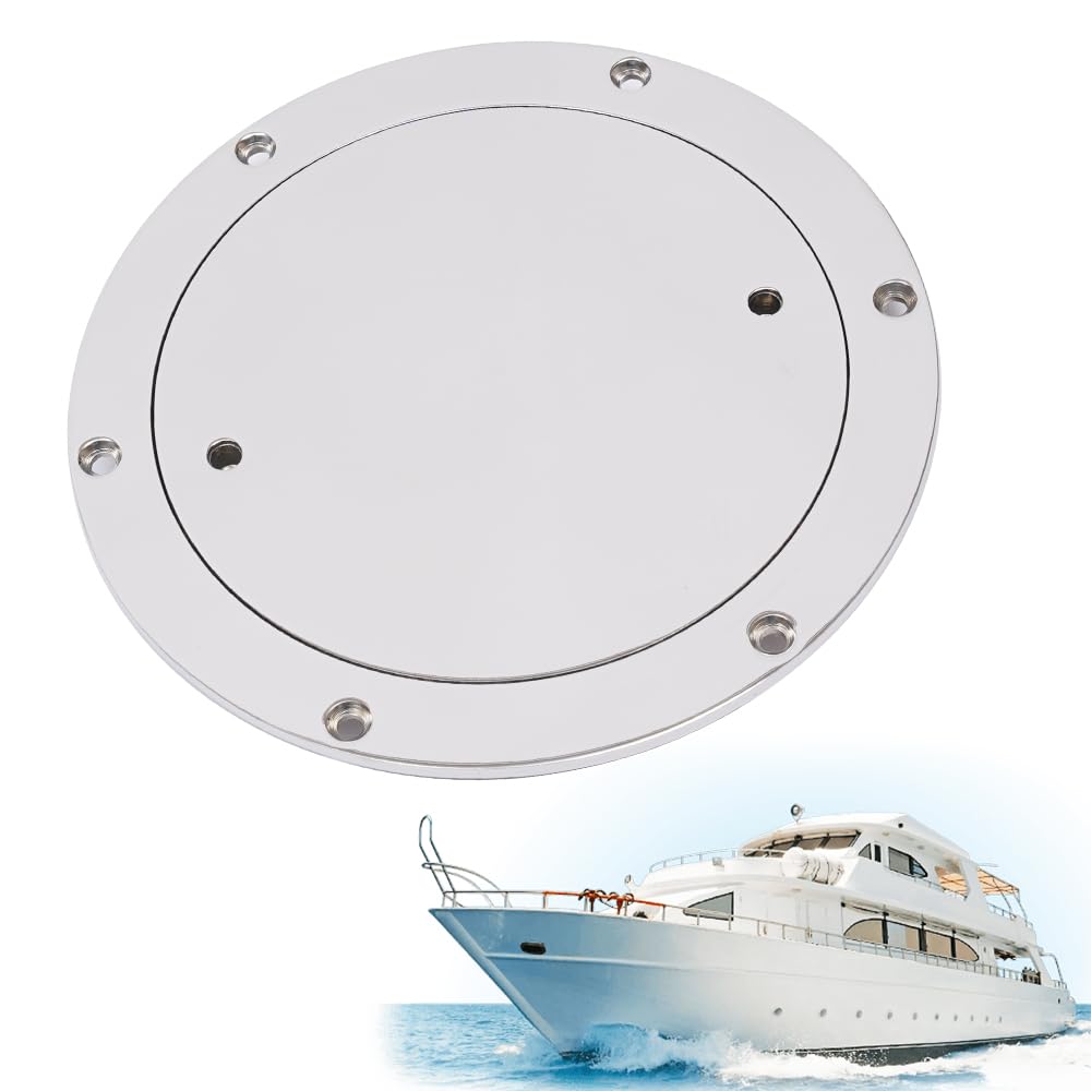 XUFOPLY 316 Stainless Steel Deck Plate, 6 inch Non Slip Inspection Hatch Deck Plate Boat Hatch Deck Plate Boat Access Hatch Cover for Marine Boat Yacht Truck RV