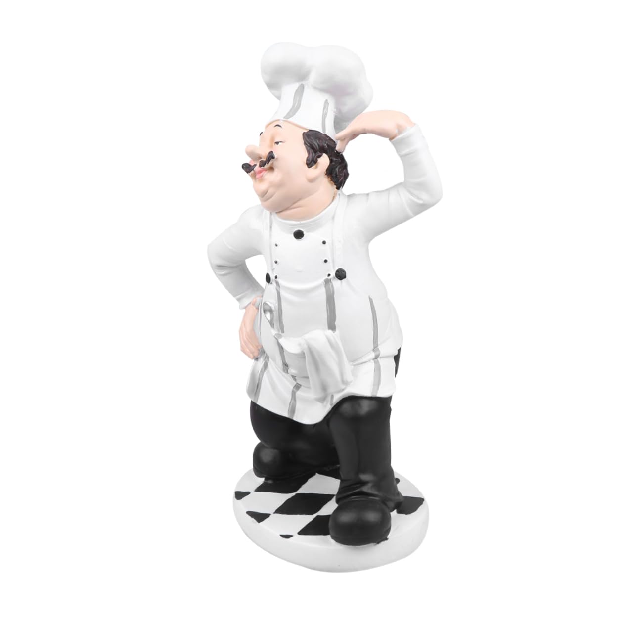 Chef Ornamento da Tavolo Raffinato in Resina Statuetta Bianco Stile Europeo Decorazione Stabile e Portatile per Casa, Pasticceria e Caffetteria