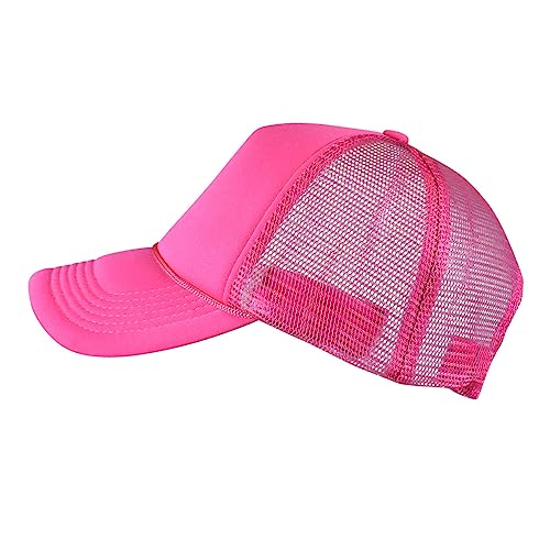 Image of NYFASHION101 Plain Mesh Trucker Hat - Breathable 6-Panel Daily Snapback Cap, Customizable Ideal for DIY Embroidery & Patches