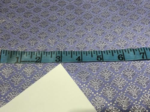 Tissu brocart de soie haut de gamme lavande et argent de 111 cm pour haute couture - 2