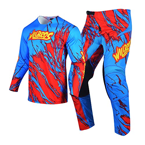 Willbros Conjunto de calça de motocross masculina e feminina Dirt Bike MX Gear Enduro Off-road Racew