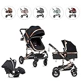 kinderwagen set abc ✅ LEICHT UND SICHER ZU FAHREN - Der leichter Aluminium Rahmen macht den Kinderwagen 3 in 1 sehr leicht zu Fahren und dank der Reifen aus Hartgummi ist für jedes Terrain geeignet. Die extra große Trittbremse verhindert das ungewollte wegrollen des Kinderwagens. Die 360° Grad Vorderräder ermöglichen ein wendiges manövrieren auf engsten Raum und lassen sich bei Bedarf durch das 1-Klicksystem feststellen.