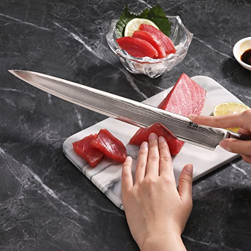 Cangshan Haku Series 501127 High Carbon X-7 Damascus Steel 12-Inch Sashimi Knife With Sheath #TOP5