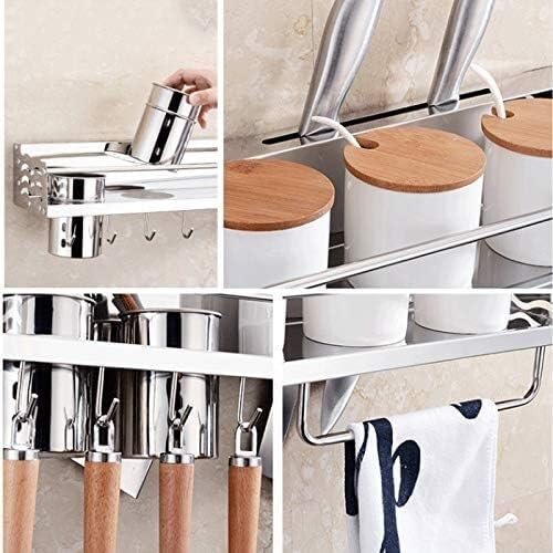 QTANZIQI Portaspezie a Parete in Acciaio Inossidabile, Ripiani per Cucina e stoccaggio, grucce per Utensili, Ganci per Utensili da Cucina e Accessori
