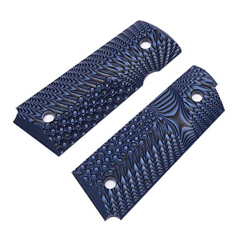 Guuun G10 Grips For 1911 Compact/ 1911 Officer Grips Ops Eagle Wing Texture - Blue/Black #TOP2