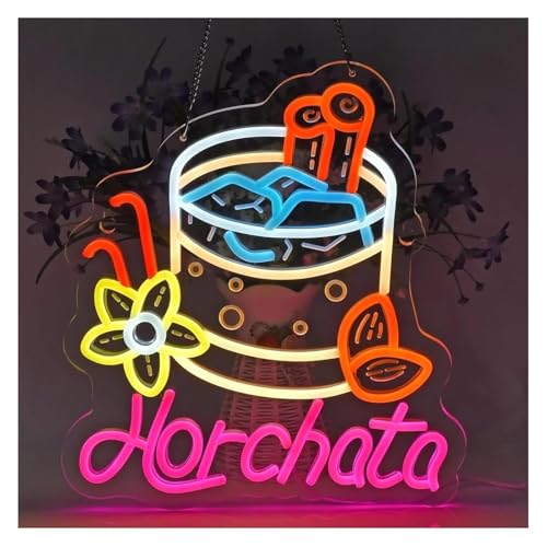 Letrero de neón Horchata para letrero de neón LED regulable para restaurante mexicano, tienda, bar, pub, comida