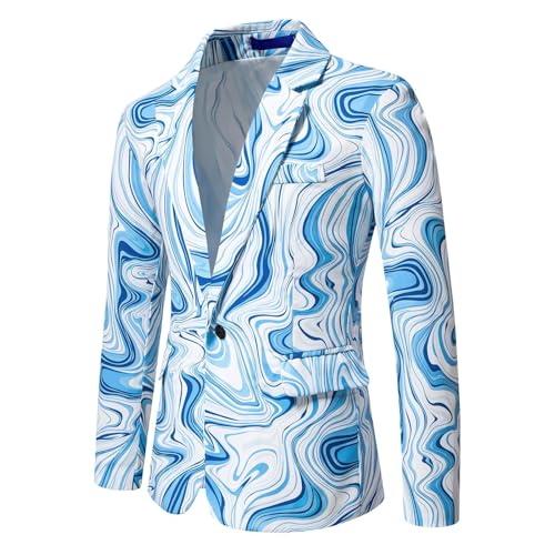 Ensemble homme imprimé tie-dye bleu pour style de soirée - 3