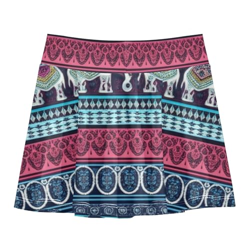 Neon Girls' Shorts Athletic Skorts Tennis Skirts Kids Little Girl Elephant Traditional Indian Motifs 4t2
