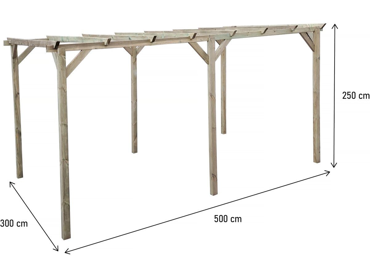 Carport Voiture en Bois Solar II 3 x 5 x 2.4