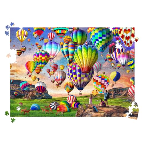 HUADADA Puzzle 1000 Teile Erwachsene-Bunter Heißluftballon – Ansicht 7