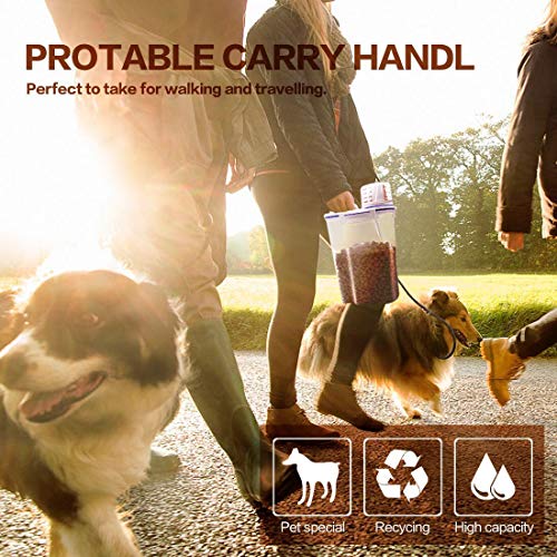 Product Image 6: TIOVERY Dog Food Storage Container Small, Cat Food Storage Container Airtight Plastic Dispenser with Graduated Measuring Cup, Pourable Spout and Portable Collapsible Dog Bowl for Pet Food, Birds Seed