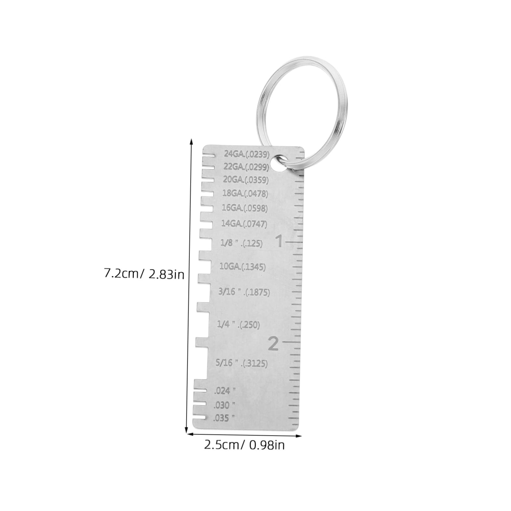 Housoutil Portable Stainless Steel Gauge Sheet for Welding Thickness Gauge Metal Wire Size Measuring Tool Inspection Tool for Metal Fabrication Silver