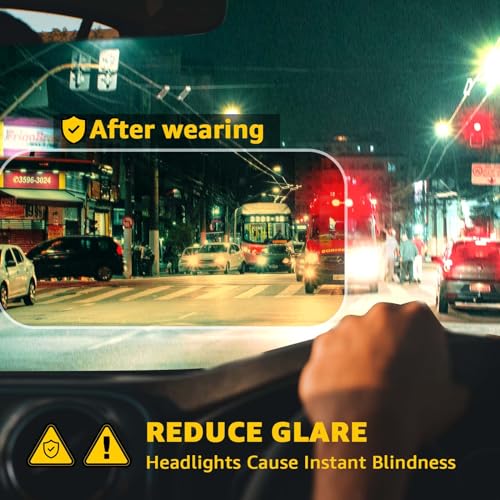 TJUTR Women's Polarized Night Driving Glasses Night Vision Yellow Lens Reduce Glare Safety Nighttime2
