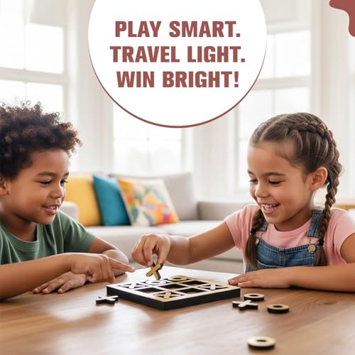 Image of Braintastic WoodenTIC TAC Toe Travel Board Game Learning & Creative Educational Intelligence Brain Games Toys for Kids (Pack of 8)