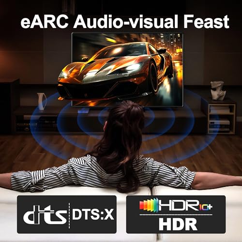 CABLEDECONN 16K HDMI 2.2 Cavo Ad Alta Velocità 96Gbps 12Bit 16K@60Hz 8K@240Hz 4K@480Hz UHD HDR Placcato Oro Intrecciato Supporto HDCP 3D Connessione HDMI Compatibile con PS5 Monitor TV (1M 3.3FT)