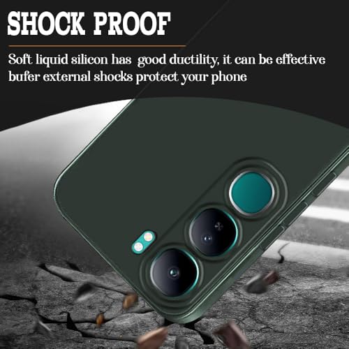 Image of Back Cover for Vivo Y300 5G / V40 Lite 5G | Full Camera Protection | Premium Liquid Silicon Case | Flexible Bumper Case for Vivo Y300 5G / V40 Lite 5G (Military Green)
