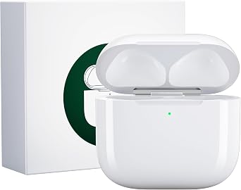 Wireless Charging Case Replacement Compatible with AirPods 4, Airpods 4 Charging Case with Bluetooth Button for Pairing, 450 mAh Airpods 4 Case Replacement