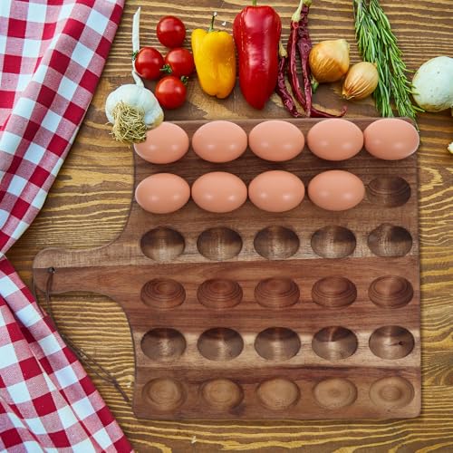 Bandeja de madera para aperitivos y huevos rellenos ideal en banquetes 6