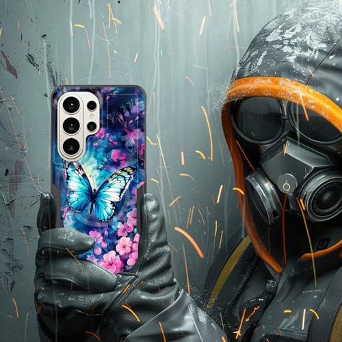 ZQLPLZR Magnetic for Galaxy S26 Ultra Case,[Compatible with MagSafe] [Military Grade Drop Protection] Heavy Duty Shockproof Phone Case for Samsung Galaxy S26 Ultra 6.9",Butterfly Flowers - image 7