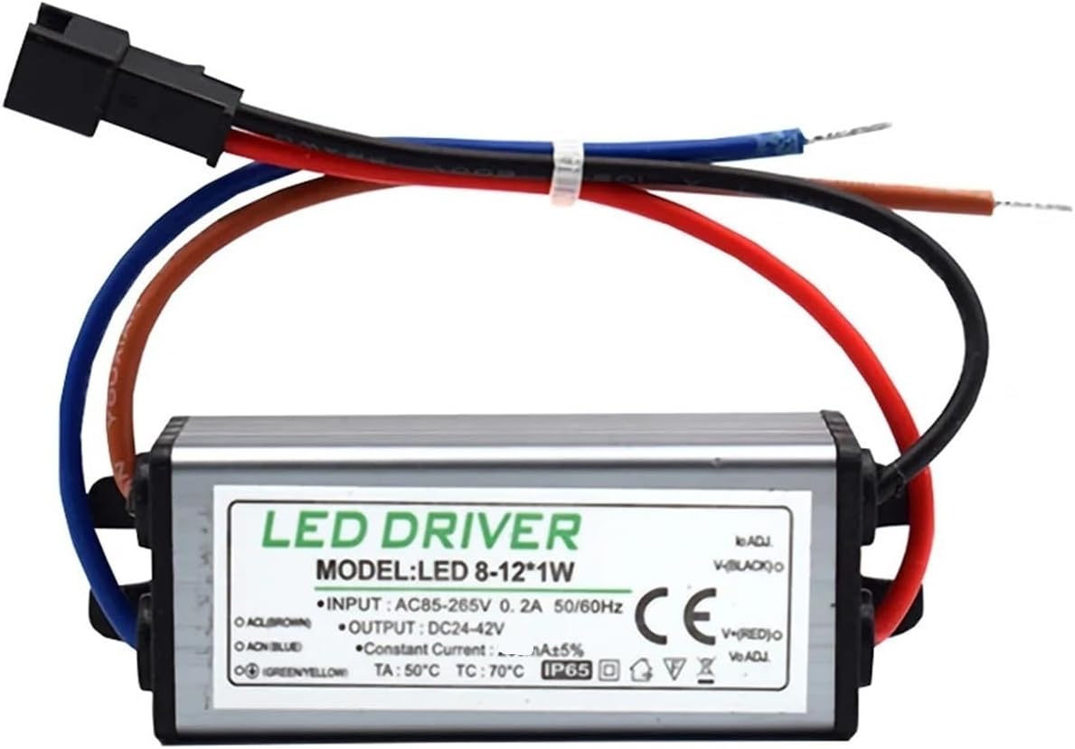 1PCS 8-12W Waterproof LED Constant Current Driver 24-40V Ballast Flat Panel Light Integrated Ceiling Light Wide Voltage Isolated Power Supply(8-12W 240-260mA,1 piece)