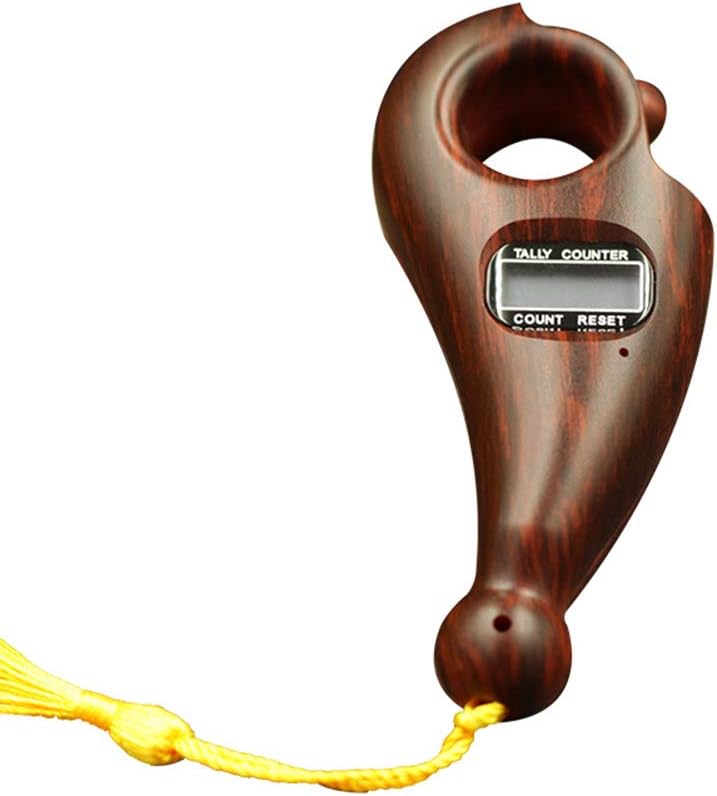 Digital Counter Buddha Beads Abs Finger Game Toy For Buddhist Decompression Device Relax, Brown, Digtal-C01