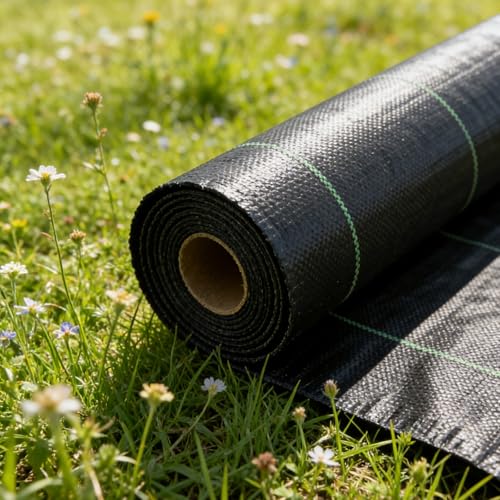 3FT x 100FT 3.2 OZ Weed Barrier Landscape Fabric, Heavy Duty Weed Control Cloth for Garden Beds and...