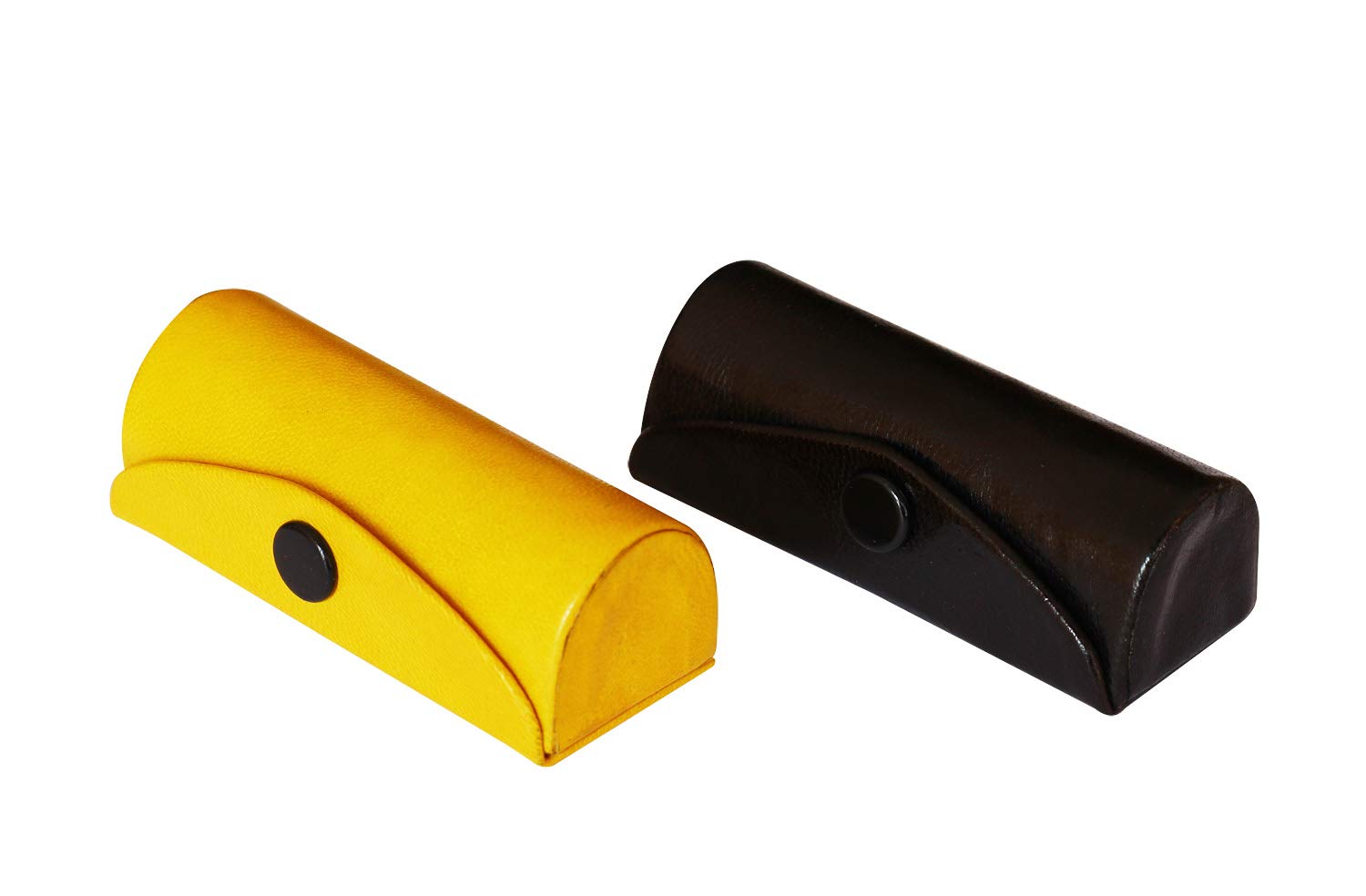 Set of 2 Leather Lipstick Case Holder Organizer Bag for Purse lipstick holder Durable Soft Leather | Cosmetic Storage Kit With Mirror (Marron & Black)