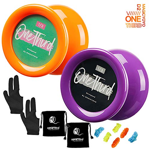MAGICYOYO Responsive Yoyo Pack of 2, D2 ONE Third Kids Yoyo, Durable Plastic