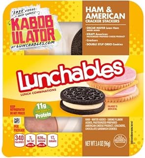 OSCAR MAYER LUNCHABLES HAM & AMERICAN CHEESE WITH CRACKERS 3.2 OZ PACK OF 5