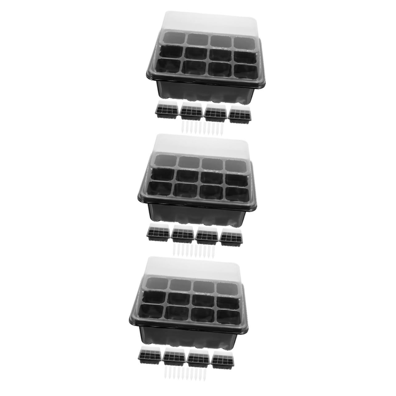BESPORTBLE 3 Juegos Caja De Plántulas Semillas Planta Bandejas De Inicio Bandeja De Germinación Bandeja De Inicio De Celdas Bandeja De Inicio Transpirable Bandejas De Cultivo De Hortalizas