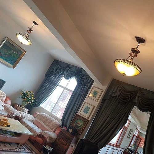 Lampe à tête unique en fer forgé suspension robuste pour intérieur