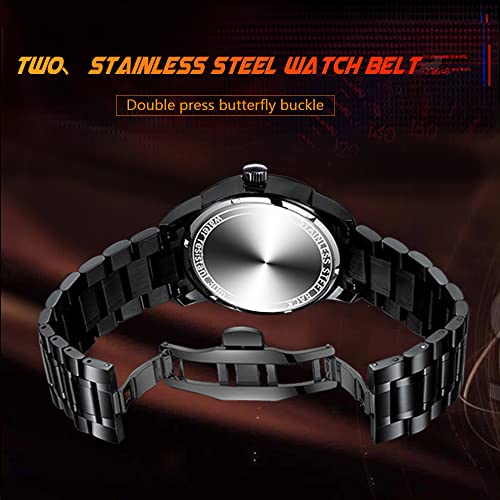 Boyadka Car Wheel Watches,Waterproof Stainless Steel Japanese Quartz Wrist Watch Sports Men’s Watches With Car Wheel Rim Hub Design For Car Enthusiast (Black) #TOP3